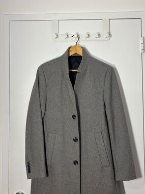 H&M Women's Gray Tailored Wool-Blend Button Front Coat
